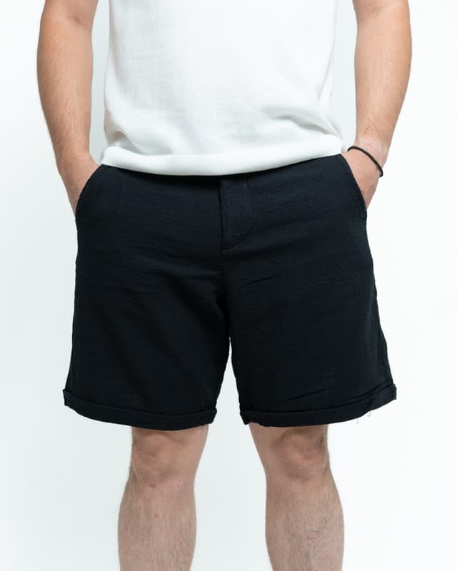 Short jeans - Ленени црни - Image 2 of 3